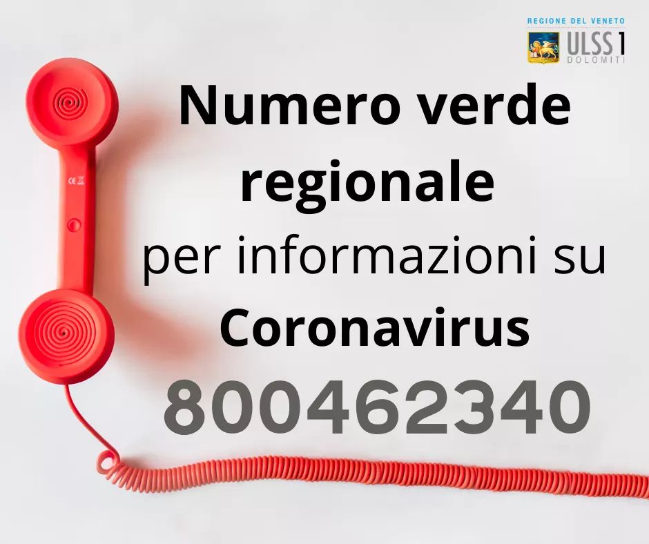 CORONAVIRUS, REGIONE VENETO ATTIVA UN NUMERO DI ASSISTENZA AI CITTADINI